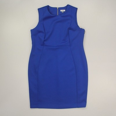 Calvin Klein Womens Sleeveless Sheath Dress Plus Size 20W Blue Scuba Career  NWT | eBay