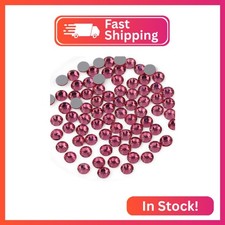 Beadsland Flat Back Crystal Rhinestones Round Gems for Nail Art and Craft Glue F