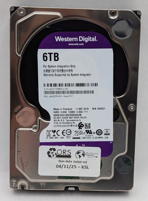 Western Digital Purple 3.5'' 6TB SATA III 5400 RPM 64MB Surveillance HDD WD60PURX