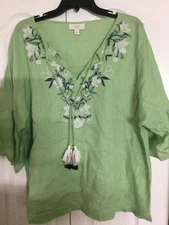 New without tag Charter Club women’s blouse Sz. XL Linen C- 28