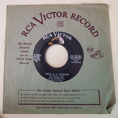 Ray Peterson LOVE IS A WOMAN (ROCK 45) #7404 PLAYS VG++ NO NOISE!