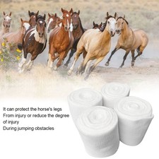 4 Rolls White Thicken Fleece Horse Leg Wrap Bandage Boot Protection Support