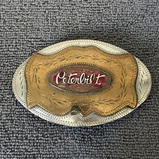 Vintage Western Flair Peterbilt Trucks Western Belt Buckle