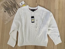NWT Tommy Hilfiger Cable Knit 3/4 Sleeves Pullover Sweater Women's Size M