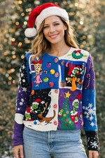 Maglione natalizio vintage anni 90 Michael Simon Dr Seuss Grinch Cindy Lou Who Large