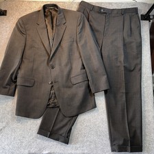 Jos. A. Bank Classic Fit Two-Piece Suit Charcoal Grey Pleated Pants