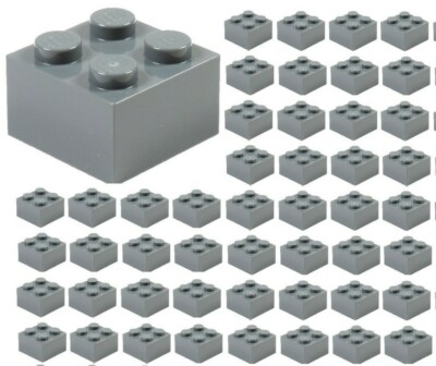  50x NEW LEGO 2x2 DARK BLUISH GRAY Bricks (# 3003) BULK Parts City Building