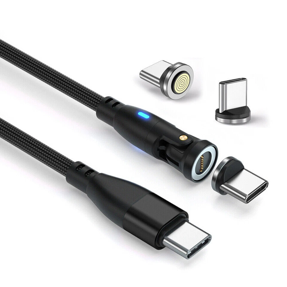 Магнитный 9-контактный кабель быстрой зарядки синхронизации данных USB C + 3 наконечника типа C поворот на 540° - Изображение 4 из 4