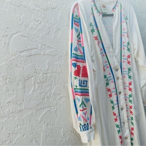 FARM RIO Dress Women Large Embroidered Kaftan Boho Cottage Long Linen - Imagen 9 de 15