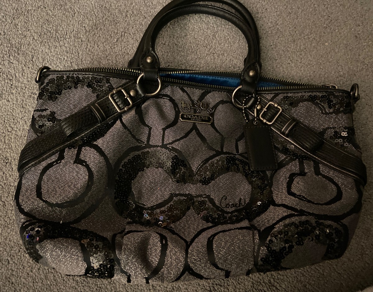 Coach Madison Signature Op Art Sophia Sequin Metallic