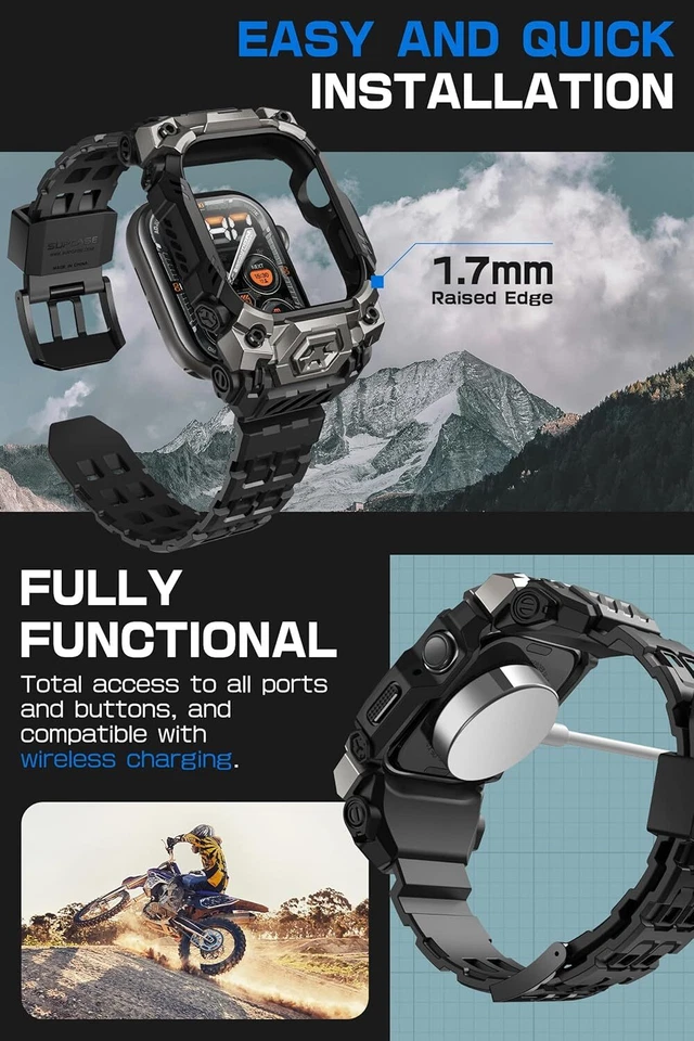 For Apple Watch 10 46mm Rugged Sport Men Bumper Case SUPCASE Replacement Band US - Image 4 of 4