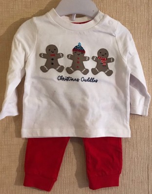 Baby Jungen - Weihnachten - 2-teiliges Set - Lebkuchen Männer - 0-3 Monate - Brandneu