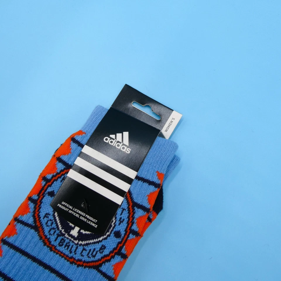 NYCFC Crew Socks Womens One Size Adidas Blue Soccer Sports Mid Y2K New York FC - Image 3 of 3