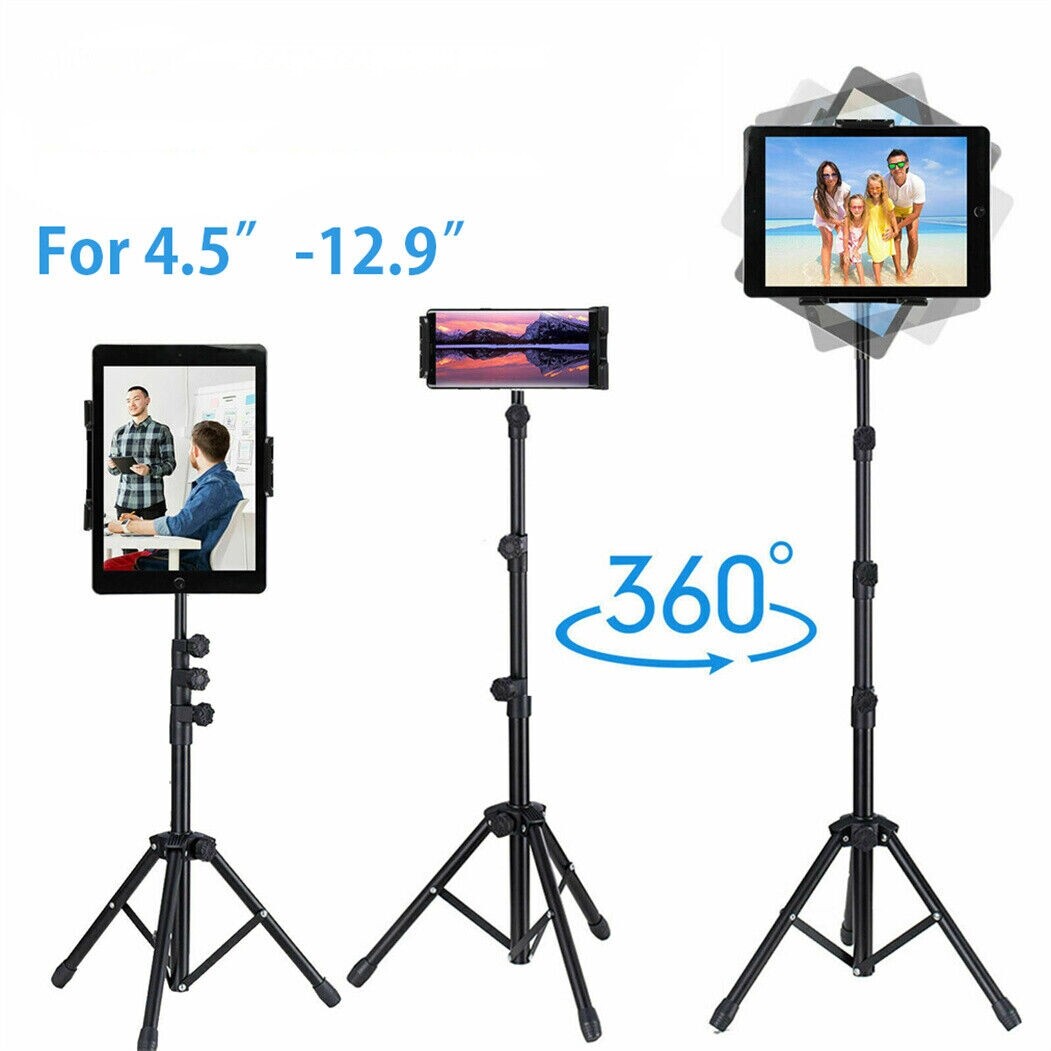Professional Phone Tablet Camera Tripod Stand for 4.5 -12.9'' Phone Hight Adjust