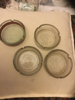 4 Ashtray vintage CAESARS PALACE, LAS VEGAS. 3 All pressed glass.