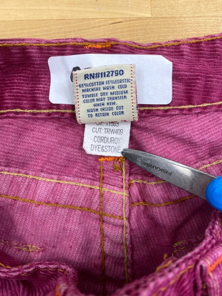 Pantalones Cortos True Religion Pana Para Mujer 24 Rosa Caliente Informal #8351 Foto 3 de 4