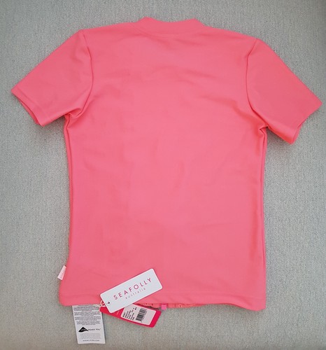 NEW! Seafolly Girls Zip Front S/S Rashguard Swim Top, Size 6, ROSE PINK - Picture 6 of 6