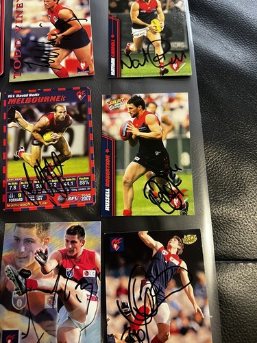 9x Footy Cards Hand Signed Melbourne Demons Pike Viney YZE Neitz Sylvia Davey - Picture 8 of 20