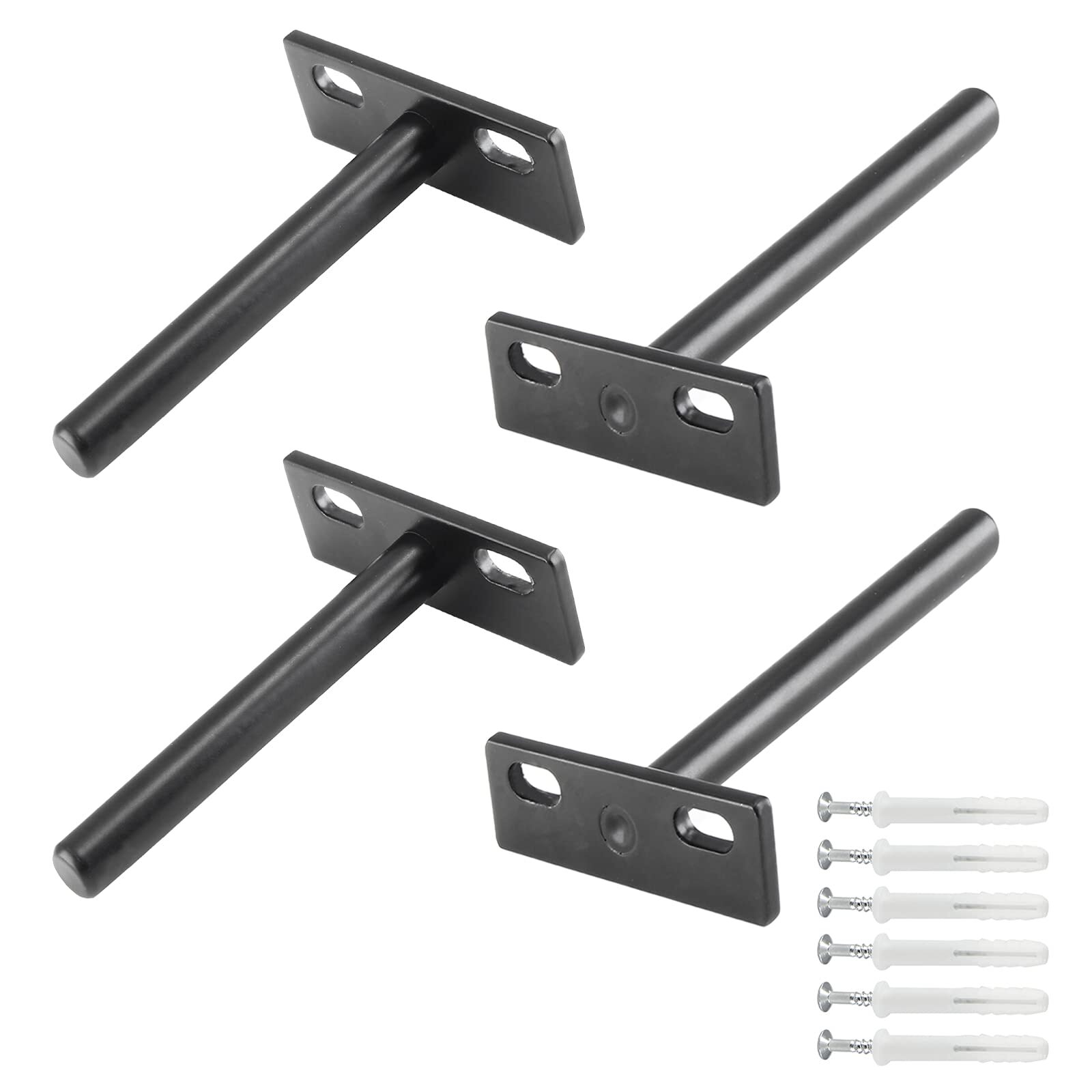 4 Pcs Heavy Duty Black Floating Shelf Brackets 4 Inch Blind Supports