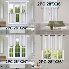 2 SHORT GROMMET PANELS WINDOW CURTAINS FOR ANY ROOM 24" OR 36" LENGTH SEMISHEER