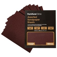 10 Sandpaper Sheets for Wood, Walls, Metal and Furniture