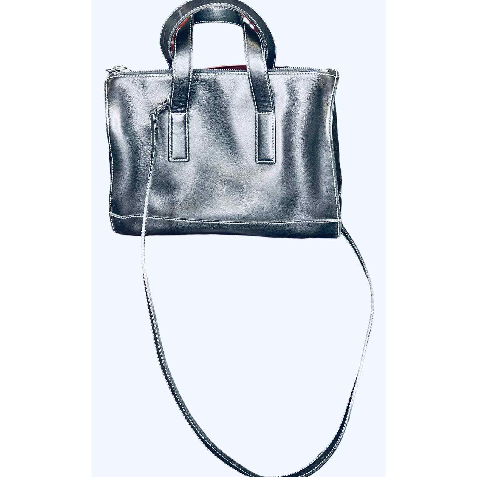 Coach Black Leather Duffle/Crossbody Bag Gem