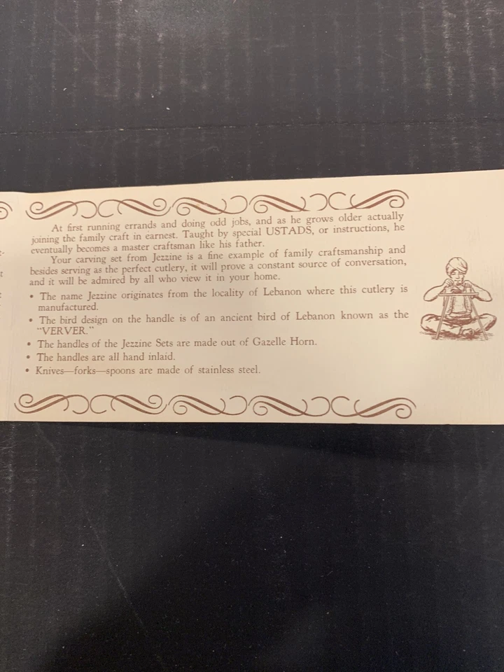 Cuchillo de plata y hueso Haddad Jezzine Fire Bird Phoenix vintage con 1 juego de tenedores Foto 4 de 4