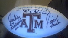 Jackie Sherrill RC Slocum Jimbo Fisher Signed Texas A&M Aggies Football Legends!