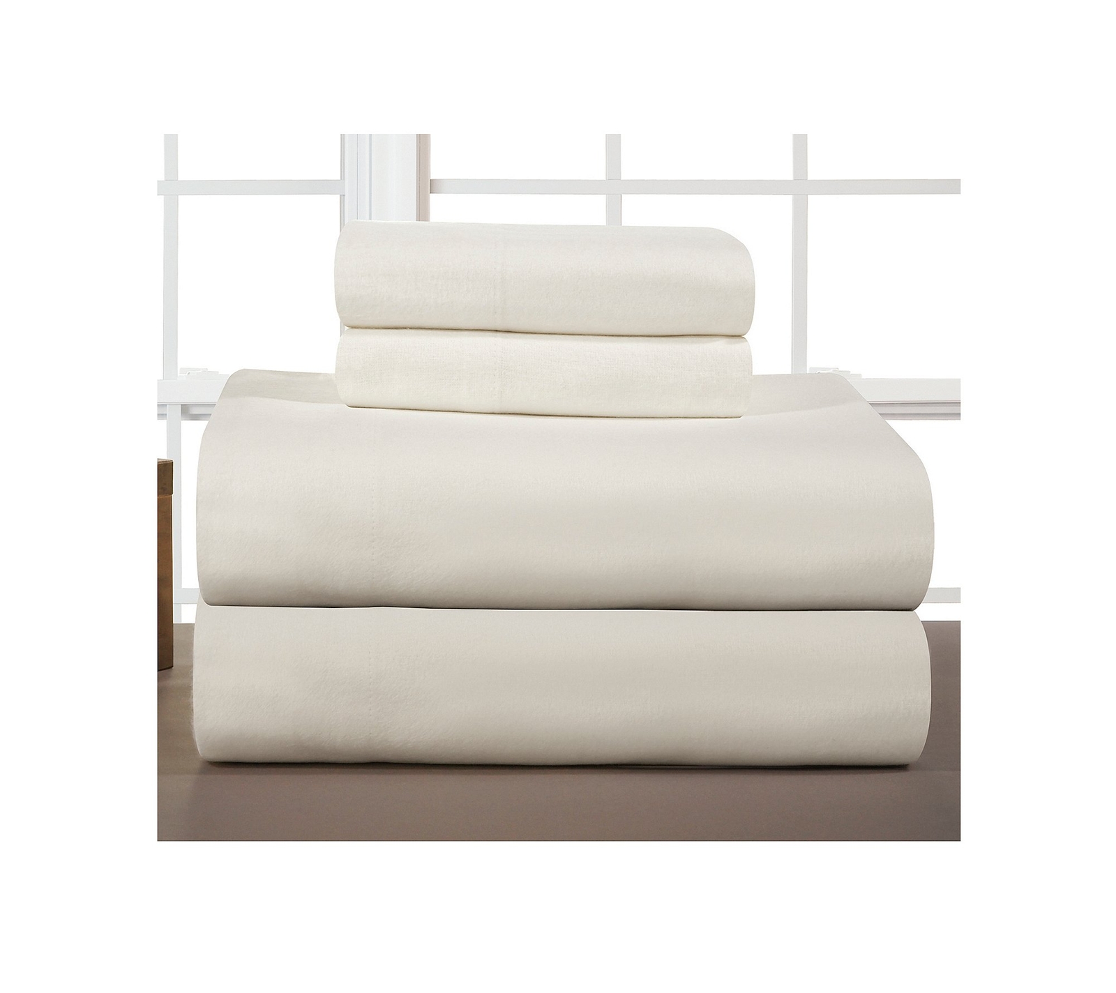 Heavy Weight Flannel Cotton Sheet Set, Twin, Ivory