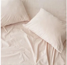 The Citizenry Stonewashed Organic Cotton Percale Sheet, Full, Blush