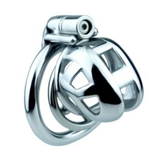 Stainless Steel Male Chastity Device Mamba Cage Men Cobra Metal Lock Belt