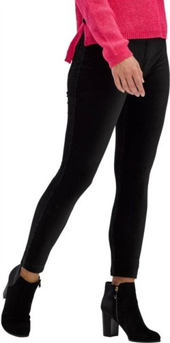 HUE Corduroy Jean Legging BLACK L NEW 