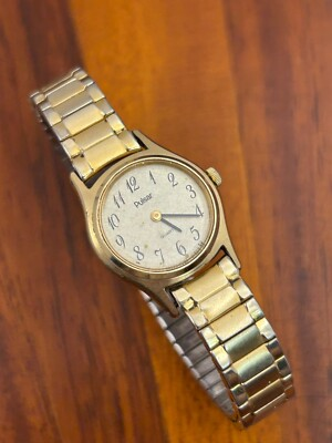 #ad Vintage Pulsar Women#x27;s Watch Round Gold Tone Y580 0029 20mm New Battery $15.29