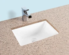 Fiore 18x13 Rectangle Undermount Bathroom Sink, Vitreous Ceramic Lavatory White 