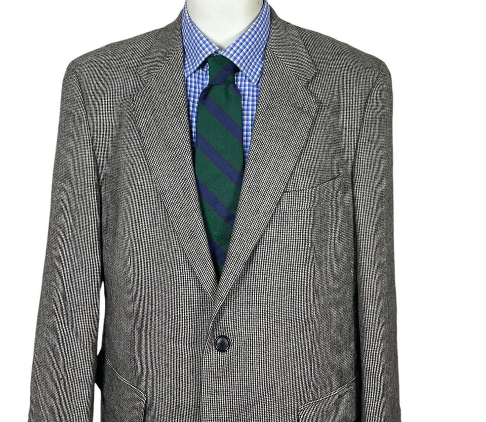 Chaqueta Abrigo Deportivo Alan River CASHMERE Lana de Cordero Gris Tweed Para Hombre 44R Bonita. Foto 2 de 4