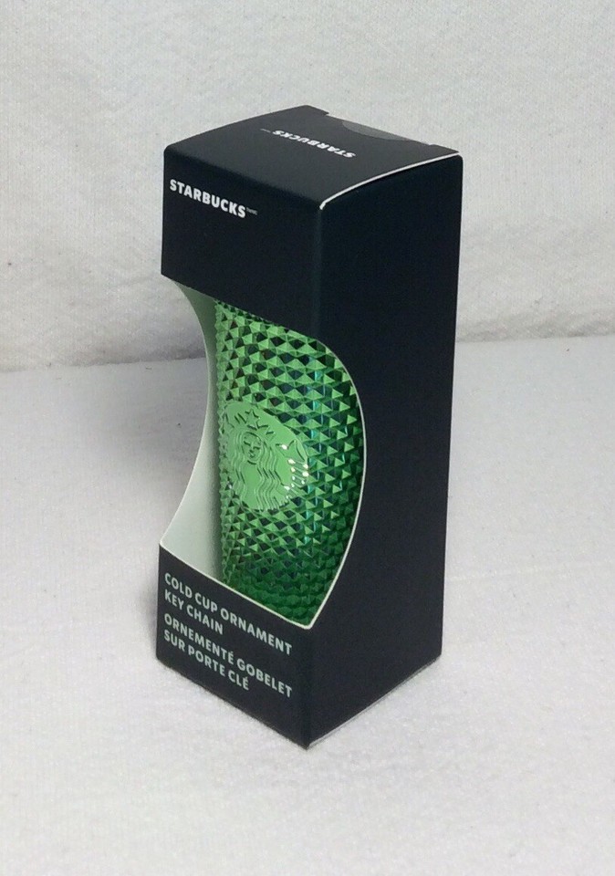 Green STARBUCKS 2023 COLD CUP CHRISTMAS ORNAMENT KEY CHAIN Collectible