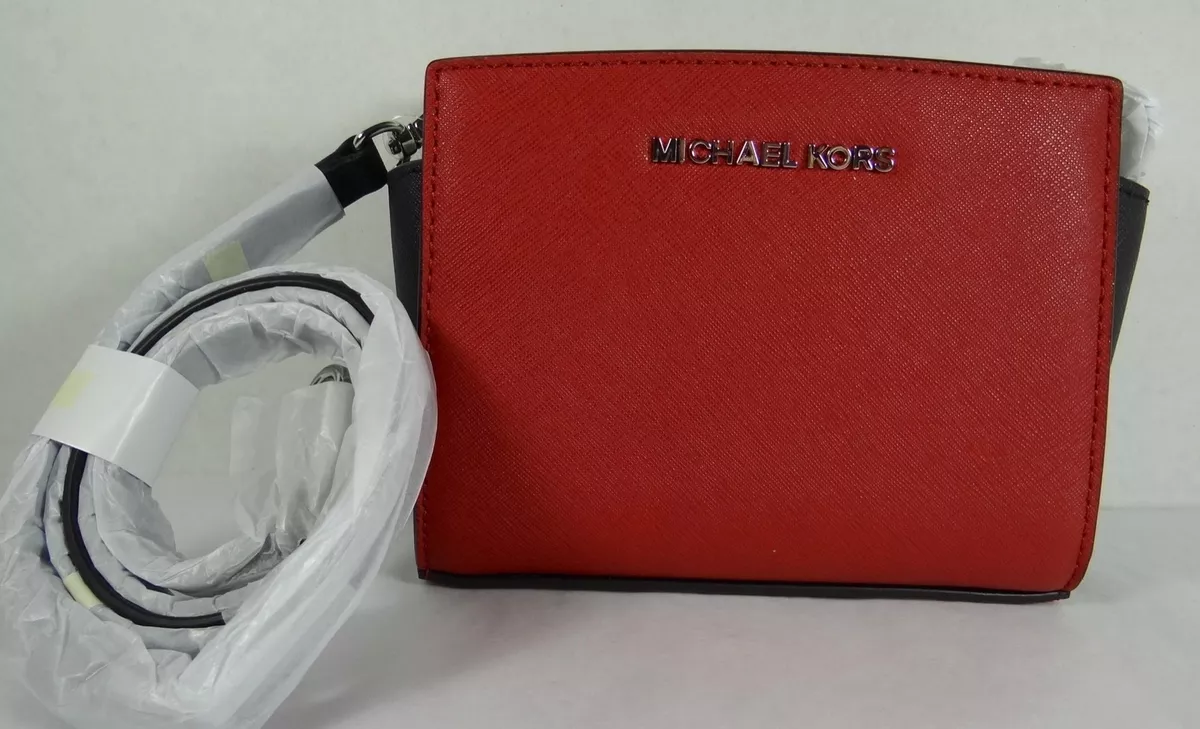 Michael Michael Kors Selma Colorblock Saffiano Leather Mini Messenger