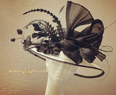 Aimee Fuller Kentucky Derby Hat Del Mar Colors Yellow Turquoise Bl Kentucky Derby Hat Fascinator, Yellow and Aqua Blue  main image 2