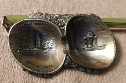 Vintage Gettysburg Peace Memorial State Monument Metal Pin Dish Souvenir, Japan