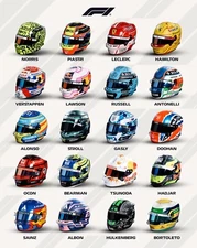 F1 2025 FORMULA ONE BIG 420mm GP ALL TEAM DRIVER POSTER,MOTORRACING CAR,HELMET 1