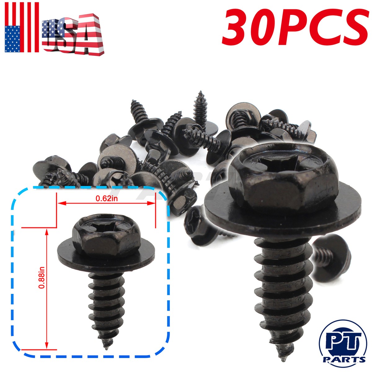 Autocparts 64906 - 30pcs For Phillips Hex Head Screw for TOYOTA 
