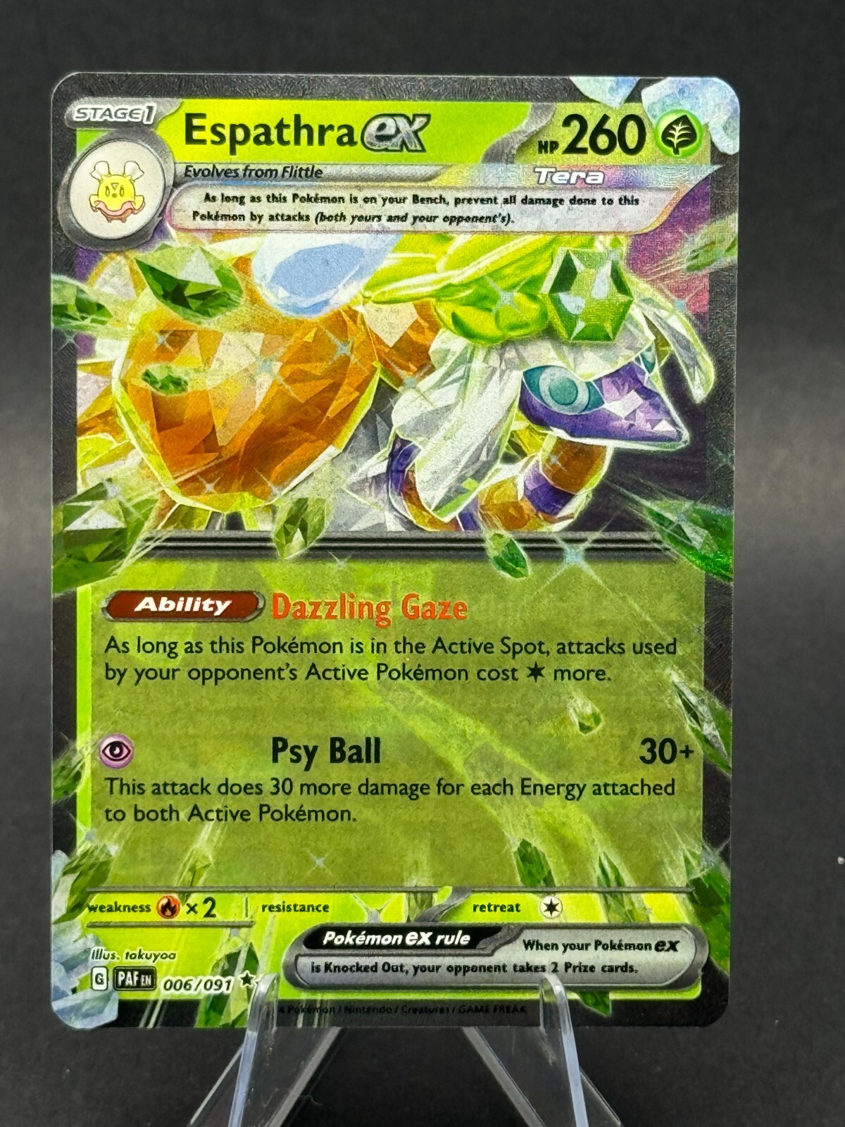 EX HOLO Espathra EX 006/091 - NM / M - Paldean Fates Scarlet Violet Pokemon Card