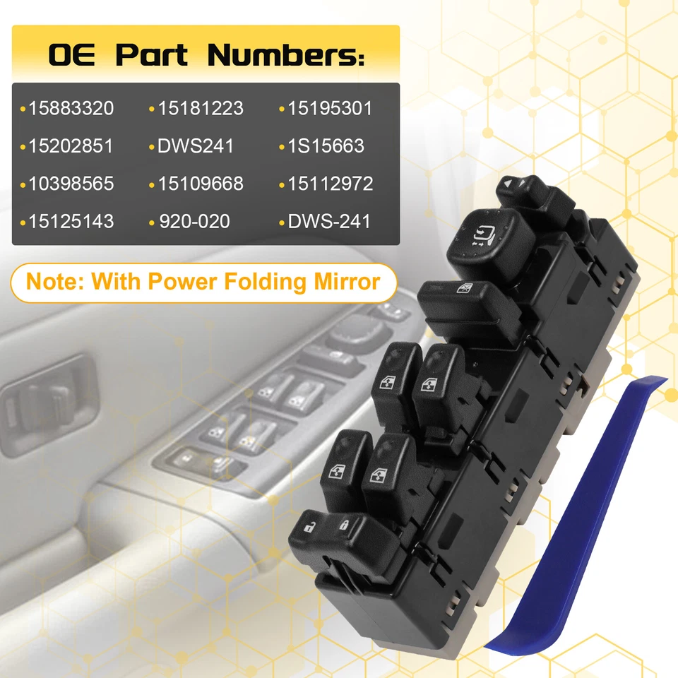 Power Window Switch Driver Left Side 15883320 For 03-07 Chevy Silverado GMC - Изображение 2 из 4