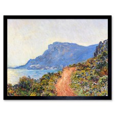 Claud Monet La Corniche Near Monaco Painting Wall Art Print Framed 12x16