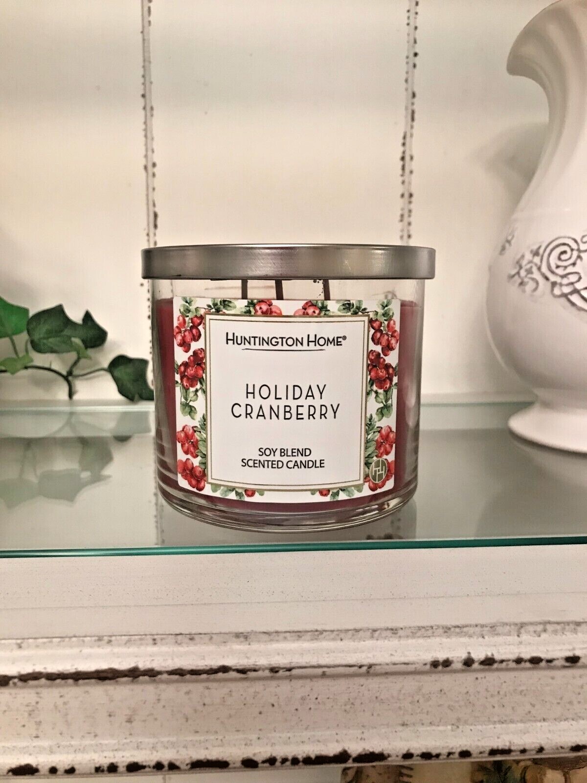 Huntington+Home+3+Wick+Candle+Holiday+Cranberry+Scented+Soy+Blend+USA+