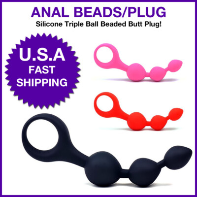 Anal Massager 3 Silicone Balls Plug Butt Sex Toys Dildo Rear or Vaginal  Unisex