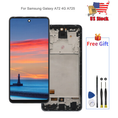 LCD Display Touch Screen Digitizer +Frame For Samsung Galaxy A72 4G SM-A725 6.7''