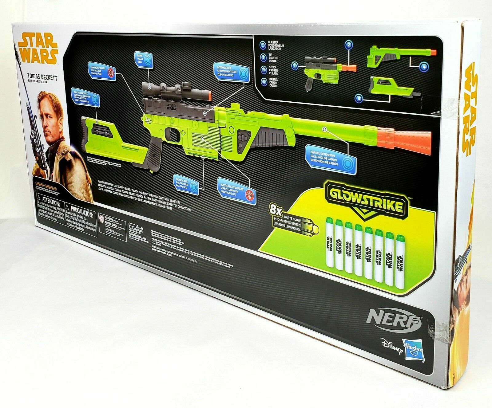 New Nerf Star Wars Tobias Beckett Blaster Nerf Glowstrike w Stock