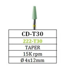 META BESQUAL MOUNTED DIAMOND IMPREGNATED GREEN STONE TAPER FOR ZIRCONIA CERAMIC