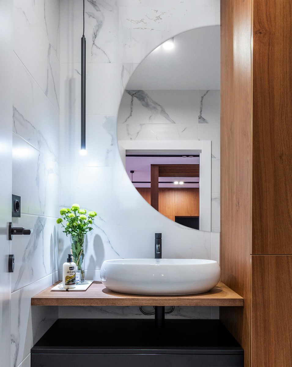 JJUUYOU Kreiswandspiegel Schwarz - Metallrahmen Für Badezimmer & Wohnzimmer